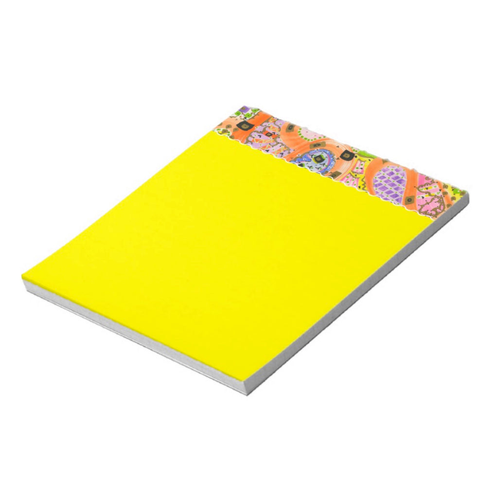 Orange Glow Note Pad with Yellow pages