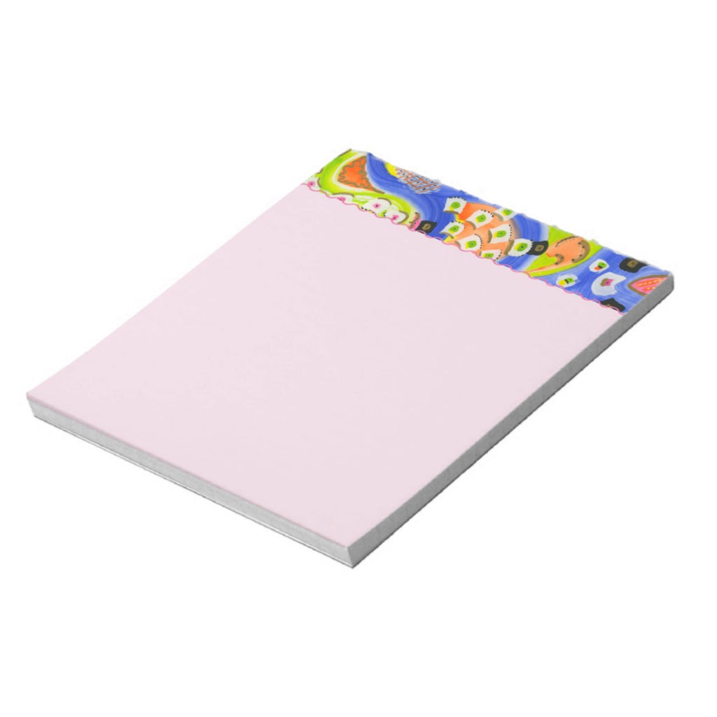 Blue wave Note Pad with Pink Pages