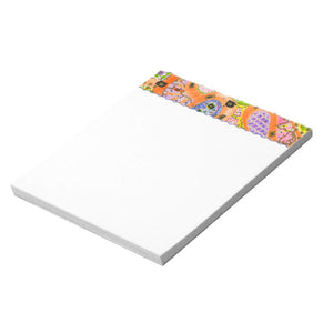 Orange Glow Note Pad with Blue Wave Line